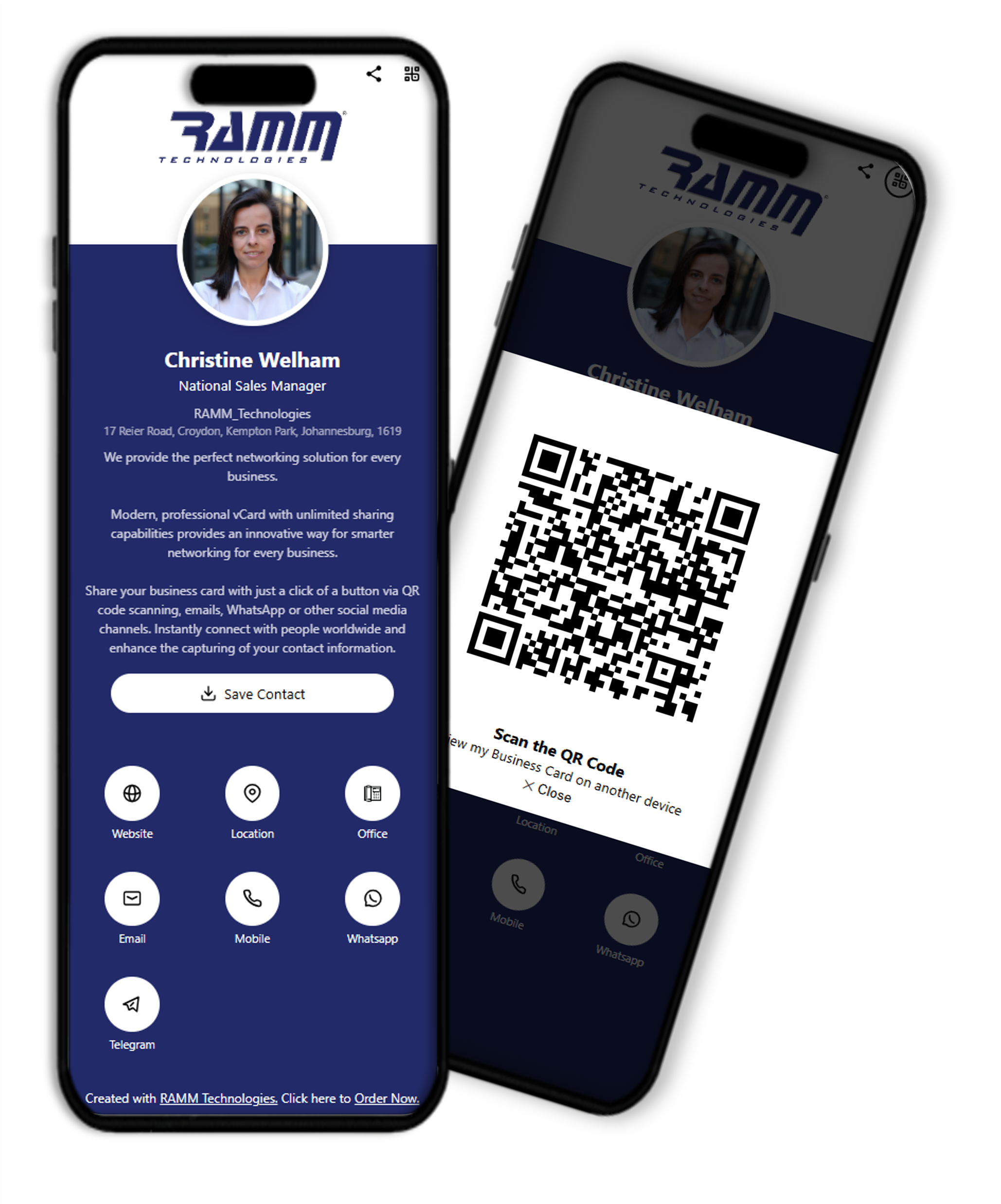 Sample RAMM Virtual Business Card