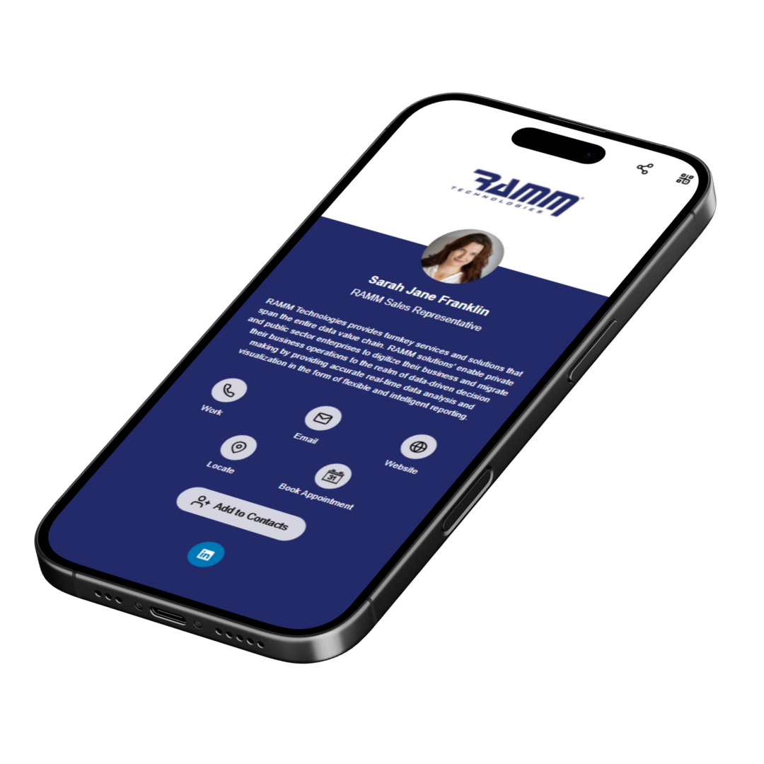 Professional networking with a RAMM digital business card